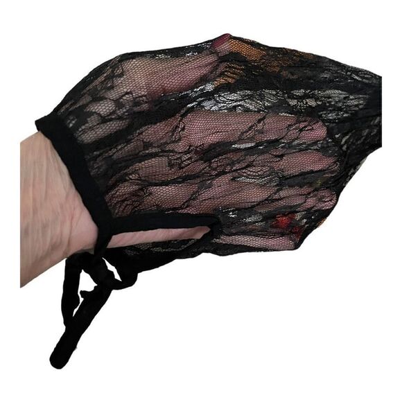 Jinnicks Women’s Black Lace Top w/ Gold Studds Size Large - Picture 6 of 12